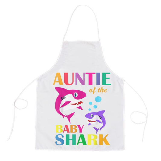 Mother's Day Apron, Auntie Of The Baby Birthday Shark Auntie Shark Mothers Day Apron, Mom Gift, Mother's Day Gift, Funny Apron For Women
