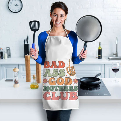 Mother's Day Apron, Bad Ass Godmothers Club Funny Mothers Day Apron, Mom Gift, Mother's Day Gift, Funny Apron For Women