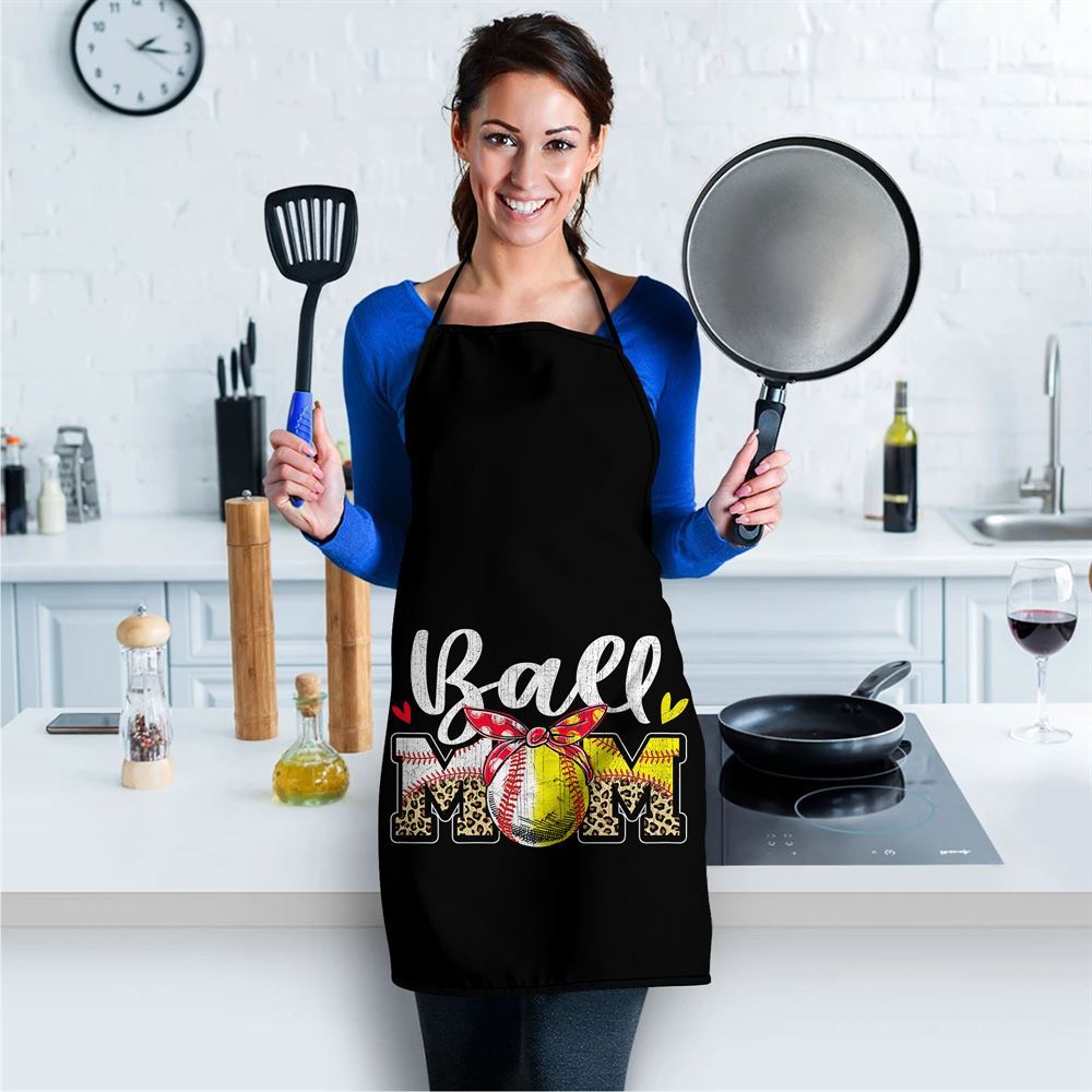 Mother's Day Apron, Ball Mom Baseball Softball Mom Mama Women Mothers Day Apron, Mom Gift, Mother's Day Gift, Funny Apron For Women
