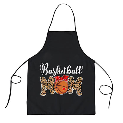 Mother's Day Apron, Basketball Mom Leopard Messy Bun Game Day Funny Mothers Day Apron, Mom Gift, Mother's Day Gift, Funny Apron For Women