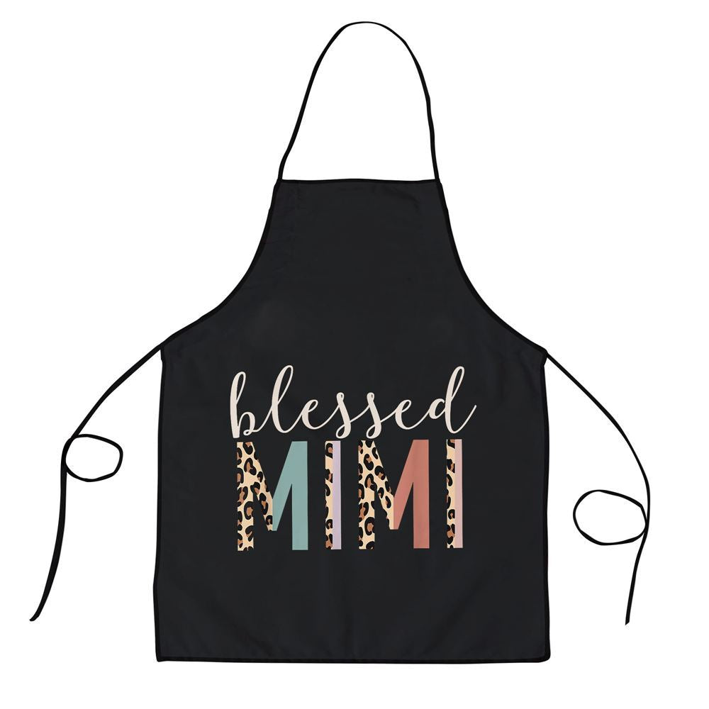 Mother's Day Apron, Blessed Mimi Cute Leopard Print Apron, Mom Gift, Mother's Day Gift, Funny Apron For Women