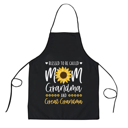 Mother's Day Apron, Blessed To Be Called Mom Grandma And Great Grandma Sunflower Apron, Mom Gift, Mother's Day Gift, Funny Apron For Women