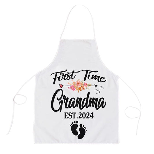 Mother's Day Apron, First Time Grandma 2024 Pregnancy Announcement New Grandma Apron, Mom Gift, Mother's Day Gift, Funny Apron For Women