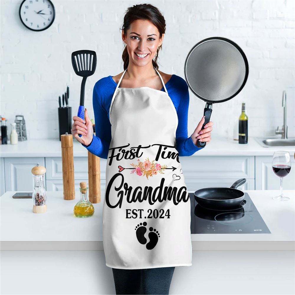 Mother's Day Apron, First Time Grandma 2024 Pregnancy Announcement New Grandma Apron, Mom Gift, Mother's Day Gift, Funny Apron For Women