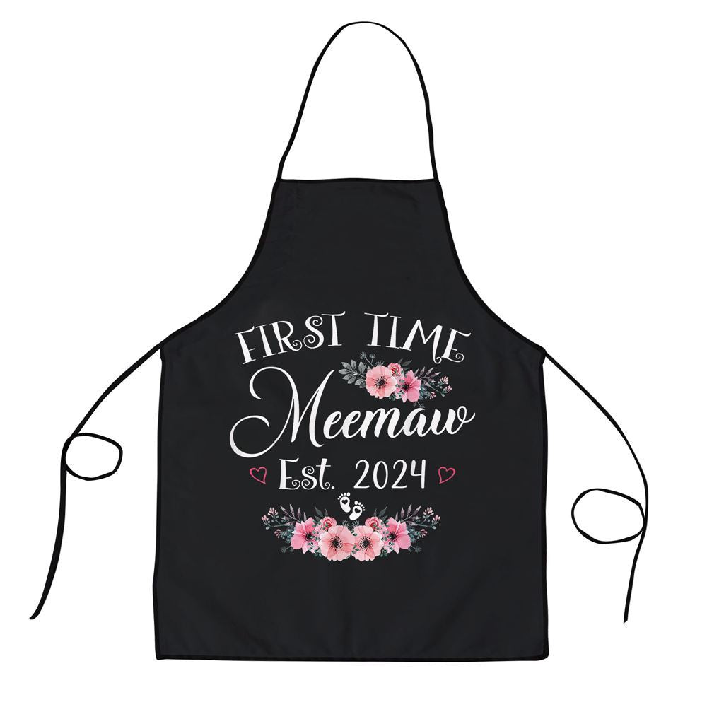 Mother's Day Apron, First Time Meemaw 2024 Mothers Day Soon To Be Mom Pregnancy Apron, Mom Gift, Mother's Day Gift, Funny Apron For Women