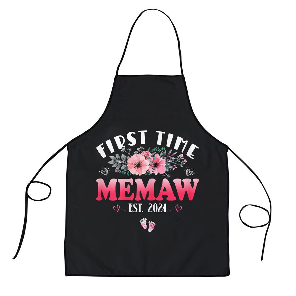 Mother's Day Apron, First Time Memaw 2024 Mothers Day Soon To Be Memaw Apron, Mom Gift, Mother's Day Gift, Funny Apron For Women
