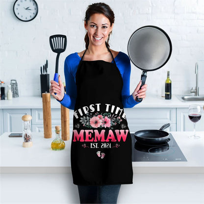 Mother's Day Apron, First Time Memaw 2024 Mothers Day Soon To Be Memaw Apron, Mom Gift, Mother's Day Gift, Funny Apron For Women