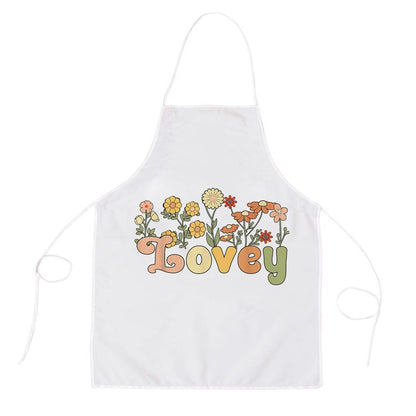 Mother's Day Apron, Groovy Lovey Grandmother Flowers Lovey Grandma Apron, Mom Gift, Mother's Day Gift, Funny Apron For Women