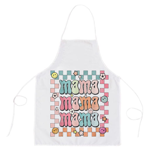 Mother's Day Apron, Groovy Mama Retro Checker Matching Family Mothers Day Party Apron, Mom Gift, Mother's Day Gift, Funny Apron For Women