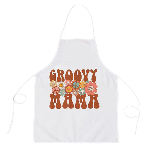 Mother's Day Apron, Groovy Mama Retro Matching Family Baby Shower Mothers Day Apron, Mom Gift, Mother's Day Gift, Funny Apron For Women