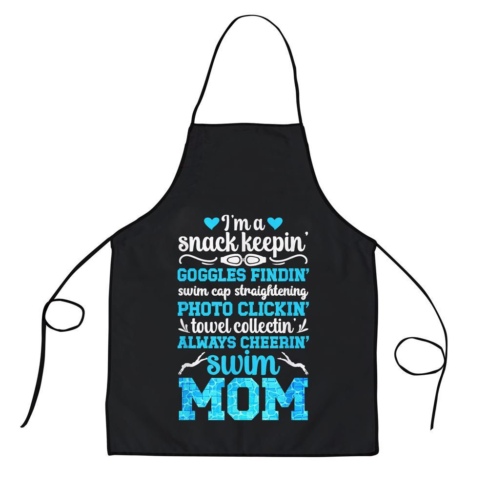 Mother's Day Apron, Im A Swim Mom Of A Swimmer Mom Swimming Mother Swim Mama Apron, Mom Gift, Mother's Day Gift, Funny Apron For Women