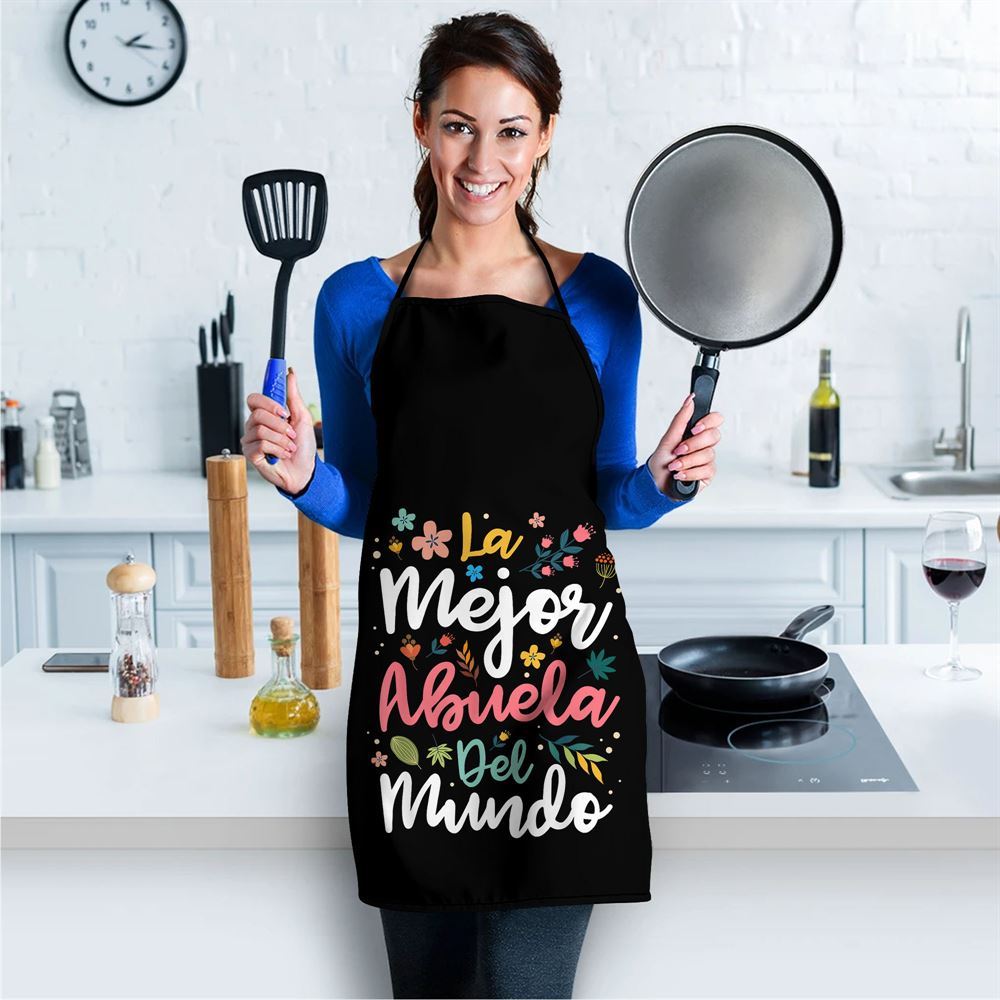 Mother's Day Apron, La Mejor Abuela Del Mundo Hispanic Grandma Mothers Day Apron, Mom Gift, Mother's Day Gift, Funny Apron For Women