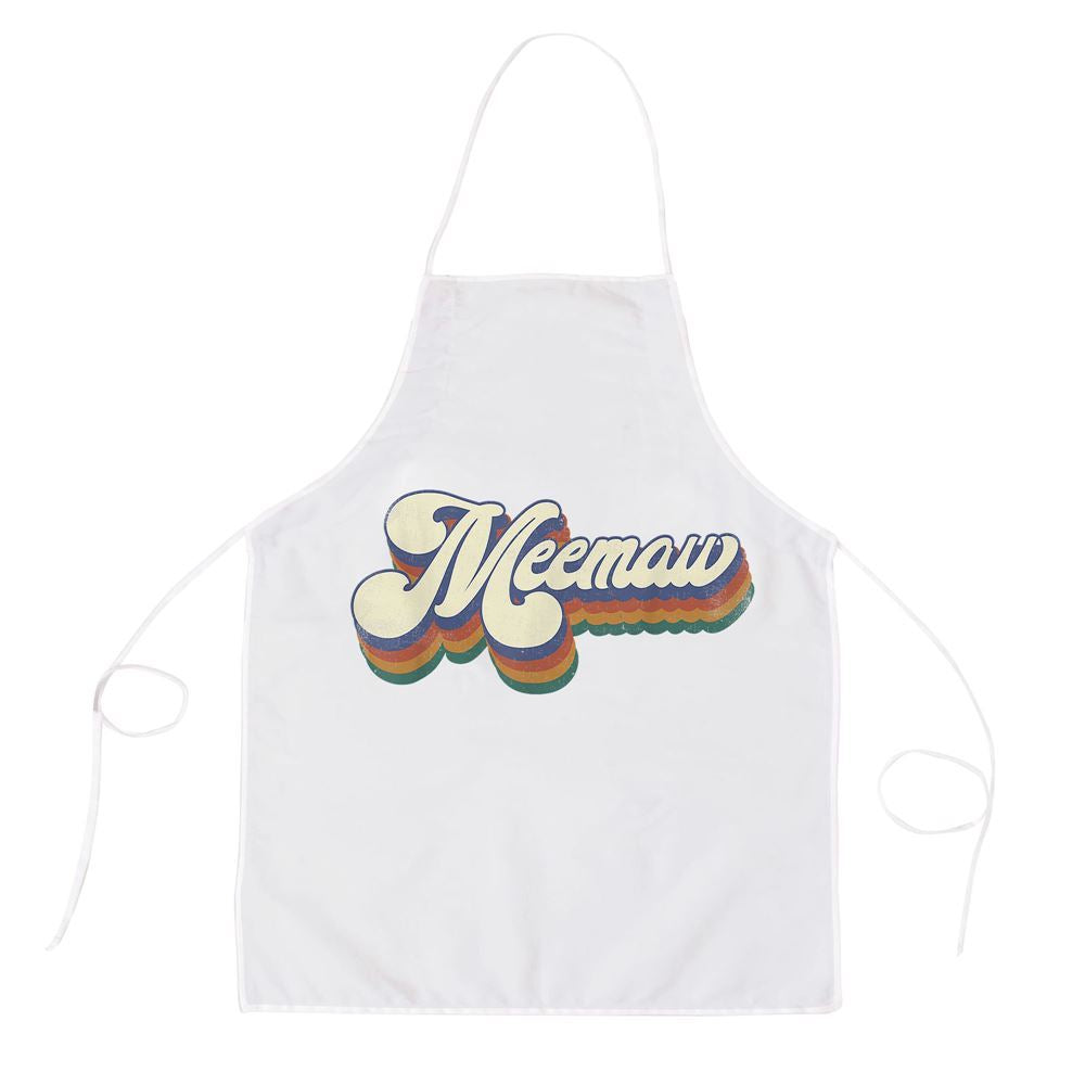 Mother's Day Apron, Meemaw Gifts For Grandma Retro Vintage Mothers Day Meemaw Apron, Mom Gift, Mother's Day Gift, Funny Apron For Women
