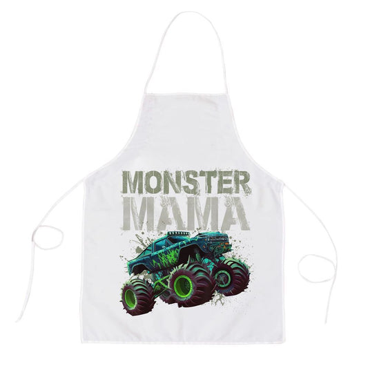 Mother's Day Apron, Monster Truck Mama Family Matching Monster Truck Lovers Apron, Mom Gift, Mother's Day Gift, Funny Apron For Women