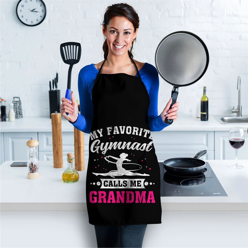 Mother's Day Apron, My Favorite Gymnast Calls Me Grandma Mothers Day Apron, Mom Gift, Mother's Day Gift, Funny Apron For Women