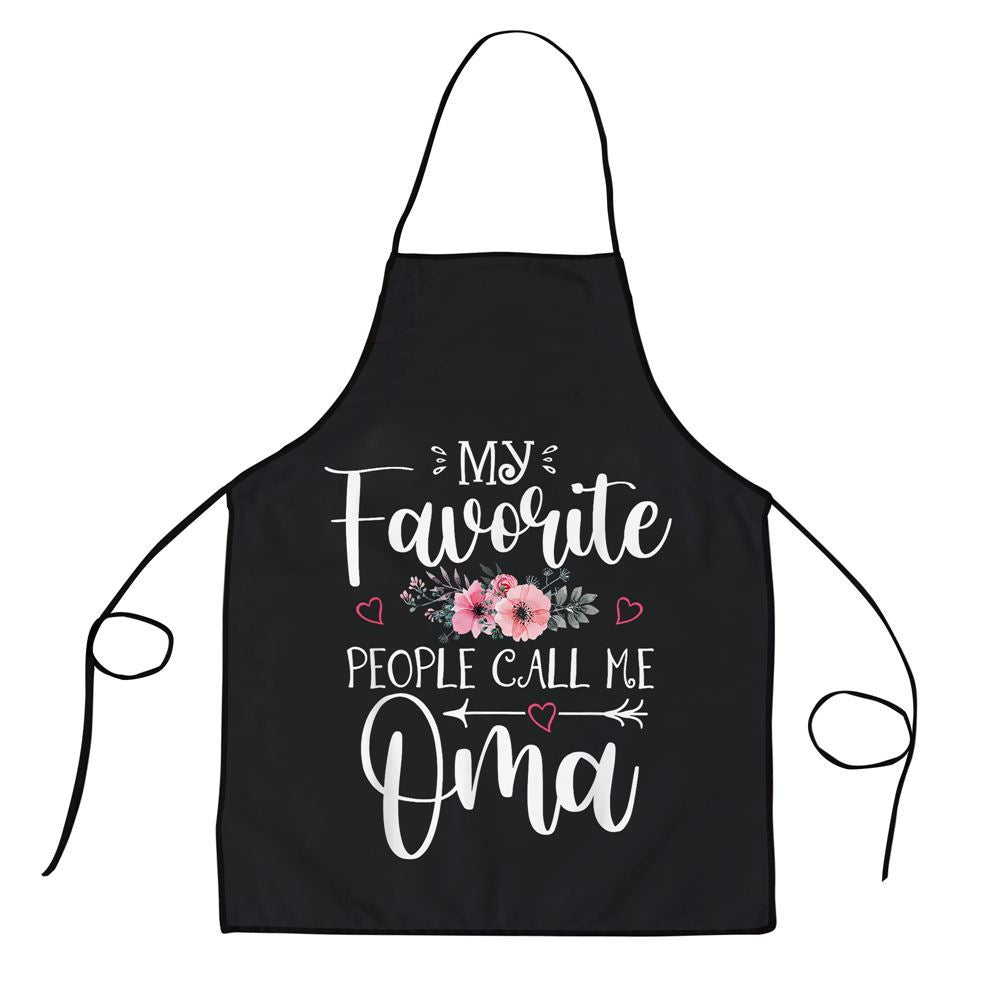Mother's Day Apron, My Favorite People Call Me Oma Floral Mothers Day Apron, Mom Gift, Mother's Day Gift, Funny Apron For Women