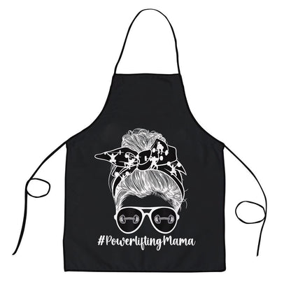 Mother's Day Apron, Powerlifting Mama Messy Bun Powerlifting Mom Powerlifter Mom Apron, Mom Gift, Mother's Day Gift, Funny Apron For Women