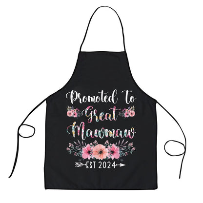 Mother's Day Apron, Promoted To Great Mawmaw Est 2024 Flower Apron, Mom Gift, Mother's Day Gift, Funny Apron For Women
