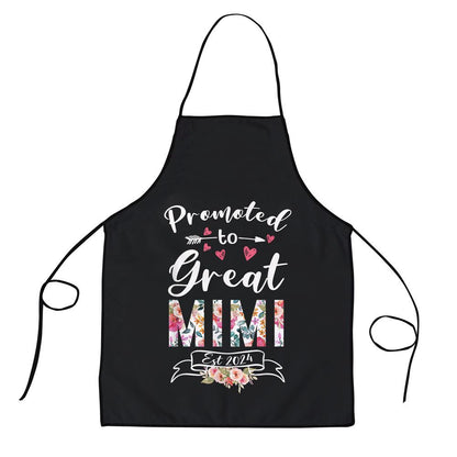 Mother's Day Apron, Promoted To Great Mimi Est 2024 Mothers Day Flower Apron, Mom Gift, Mother's Day Gift, Funny Apron For Women