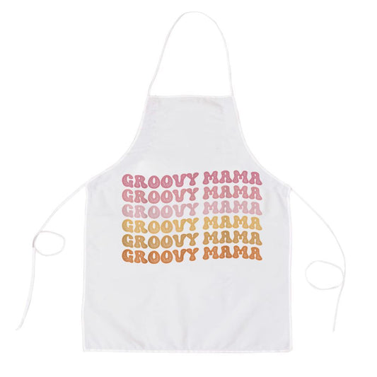 Mother's Day Apron, Retro Groovy Hippie Mama Matching Family Mothers Day Apron, Mom Gift, Mother's Day Gift, Funny Apron For Women