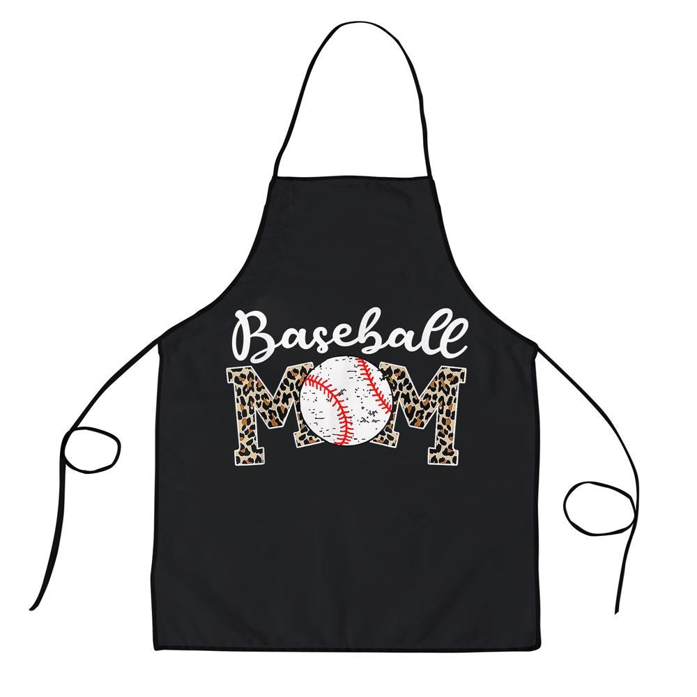 Mother's Day Apron, Softball Baseball Mom Leopard Tee Mother'S Day Apron, Mom Gift, Mother's Day Gift, Funny Apron For Women