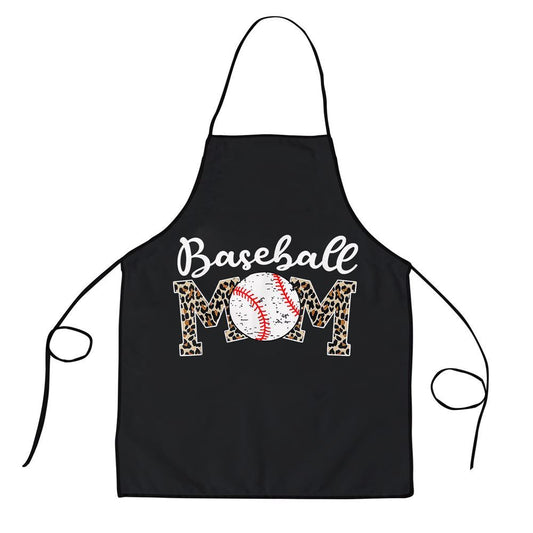 Mother's Day Apron, Softball Baseball Mom Leopard Tee Mother'S Day Apron, Mom Gift, Mother's Day Gift, Funny Apron For Women