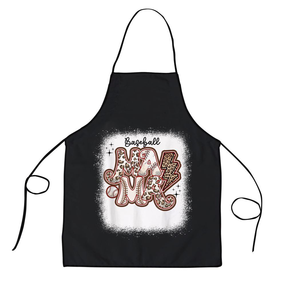 Mother's Day Apron, Softball Baseball Mom Leopard Tee Mothers Day Apron, Mom Gift, Mother's Day Gift, Funny Apron For Women