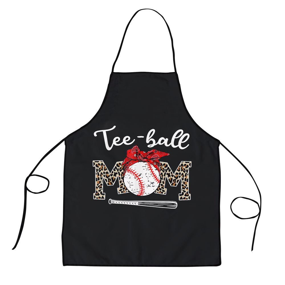 Mother's Day Apron, Teeball Mom Leopard Funny Teeball Mom Mothers Day Apron, Mom Gift, Mother's Day Gift, Funny Apron For Women