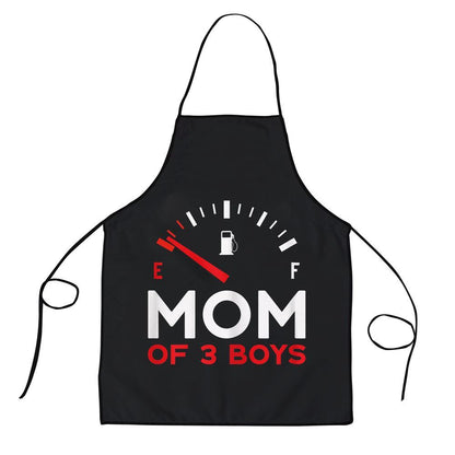 Mother's Day Apron, Womens Mother Of 3 Boys Mothers Day Mom Apron, Mom Gift, Mother's Day Gift, Funny Apron For Women