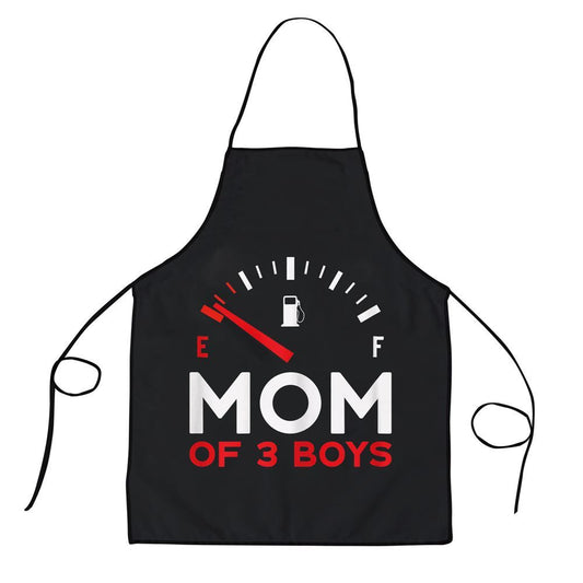 Mother's Day Apron, Womens Mother Of 3 Boys Mothers Day Mom Apron, Mom Gift, Mother's Day Gift, Funny Apron For Women