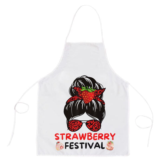 Mother's Day Apron, Womens Strawberry Festival Fruit Lover Mom Girl Cute Gifts Apron, Mom Gift, Mother's Day Gift, Funny Apron For Women