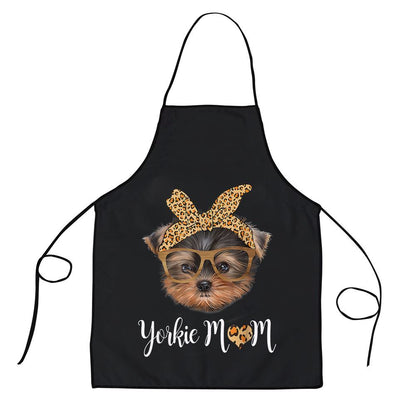 Mother's Day Apron, Yorkie Mom Yorkshire Leopard Dog Lovers Mothers Day 2024 Apron, Mom Gift, Mother's Day Gift, Funny Apron For Women