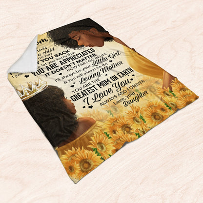 Mother's Day Blanket For Mom Black Mom Blanket Daughter To My Mom Blanket, Birthday Gift