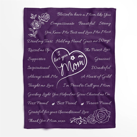 Mother's Day Blanket For Mom Blessed To Have A Mom Like You Blanket, Birthday Gift