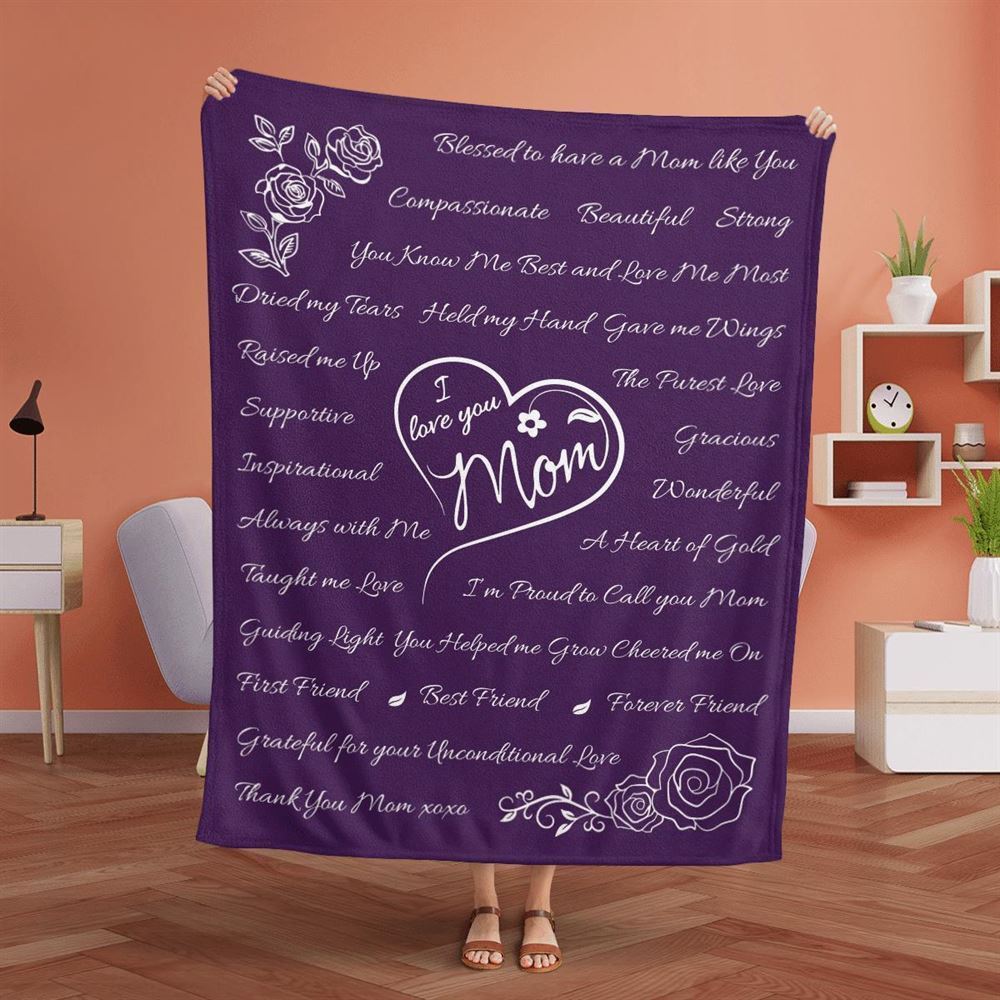 Mother's Day Blanket For Mom Blessed To Have A Mom Like You Blanket, Birthday Gift