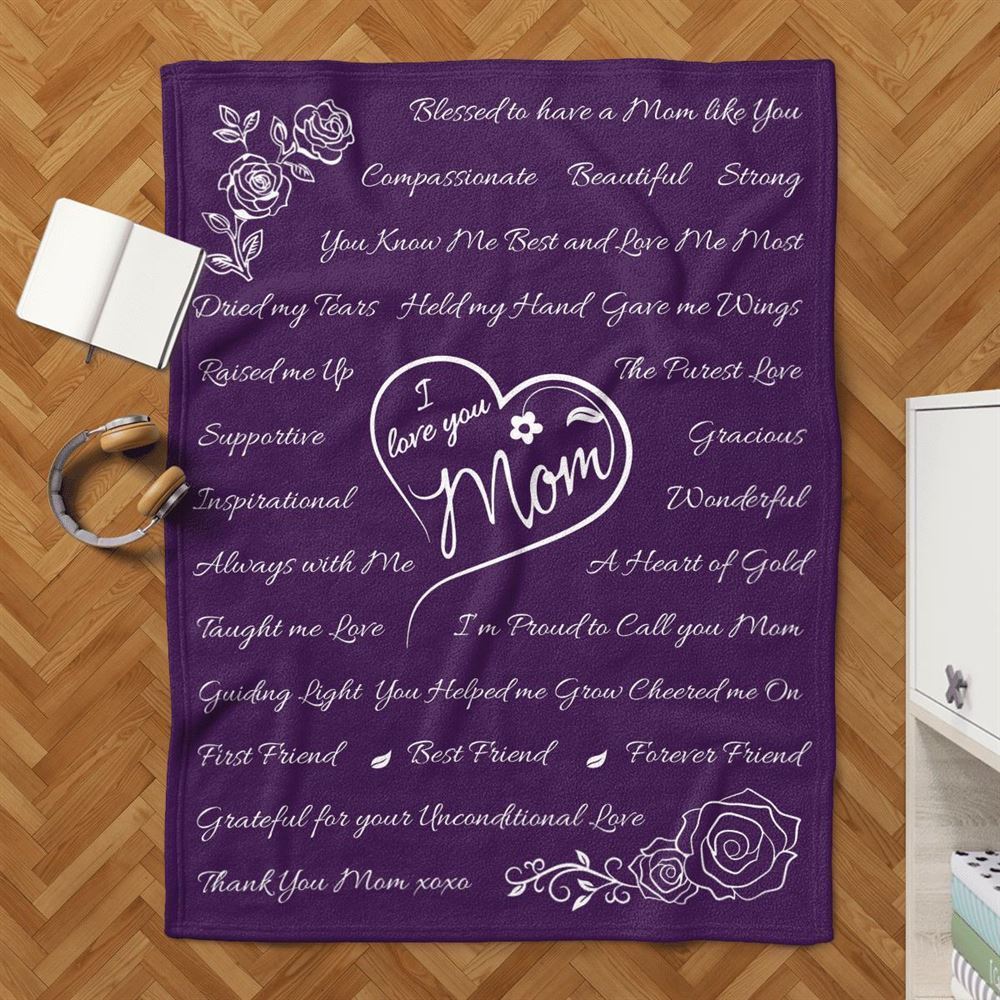 Mother's Day Blanket For Mom Blessed To Have A Mom Like You Blanket, Birthday Gift