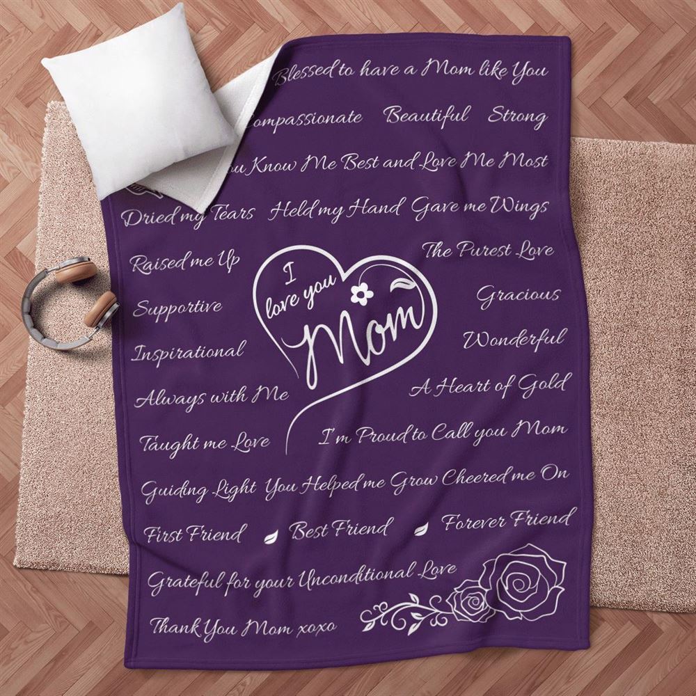 Mother's Day Blanket For Mom Blessed To Have A Mom Like You Blanket, Birthday Gift