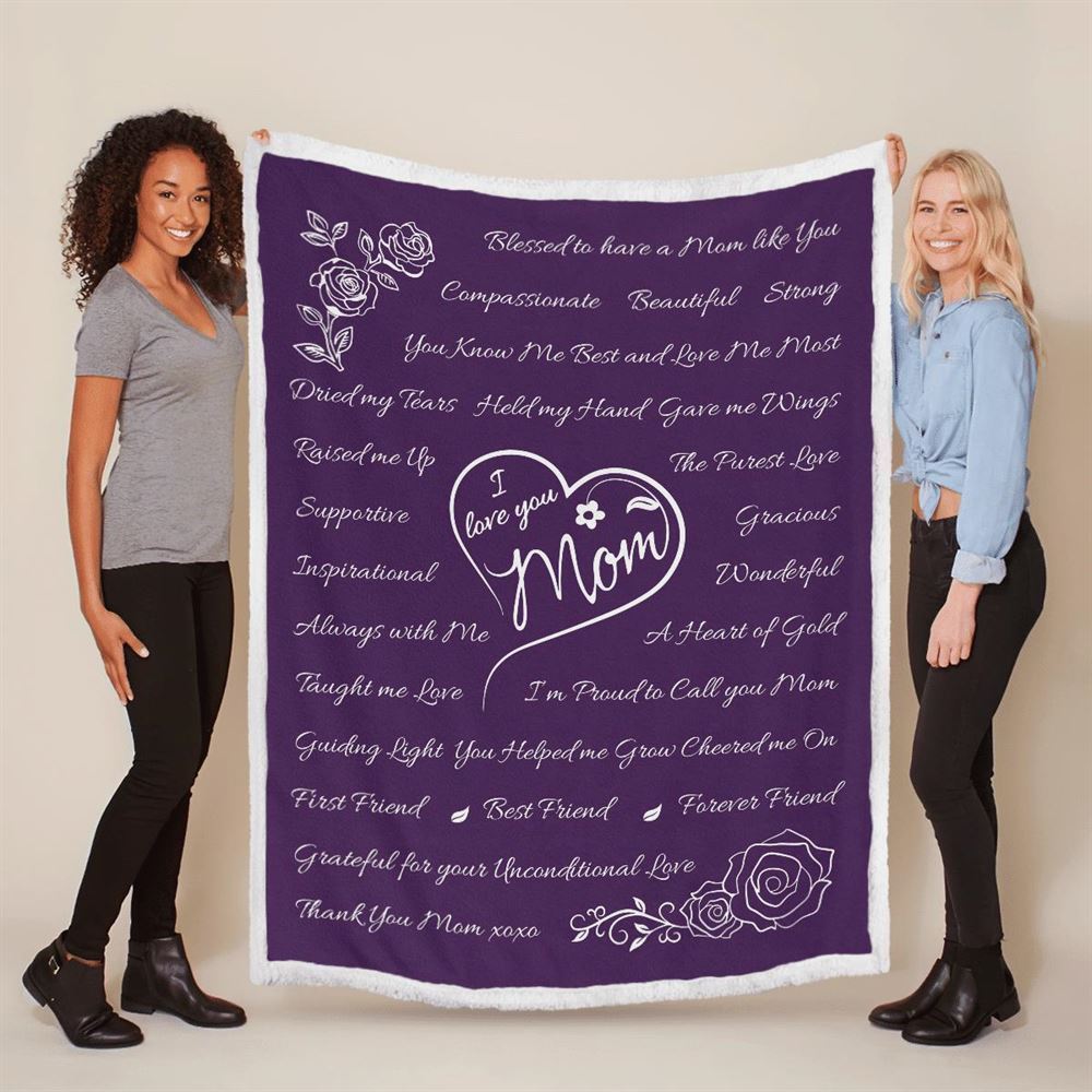 Mother's Day Blanket For Mom Blessed To Have A Mom Like You Blanket, Birthday Gift