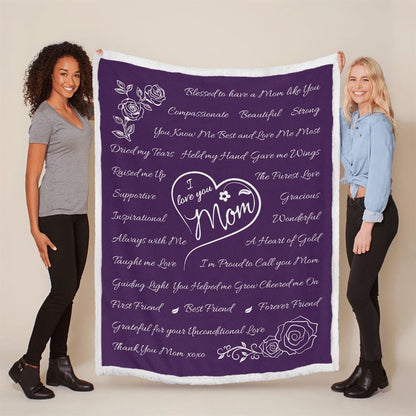 Mother's Day Blanket For Mom Blessed To Have A Mom Like You Blanket, Birthday Gift