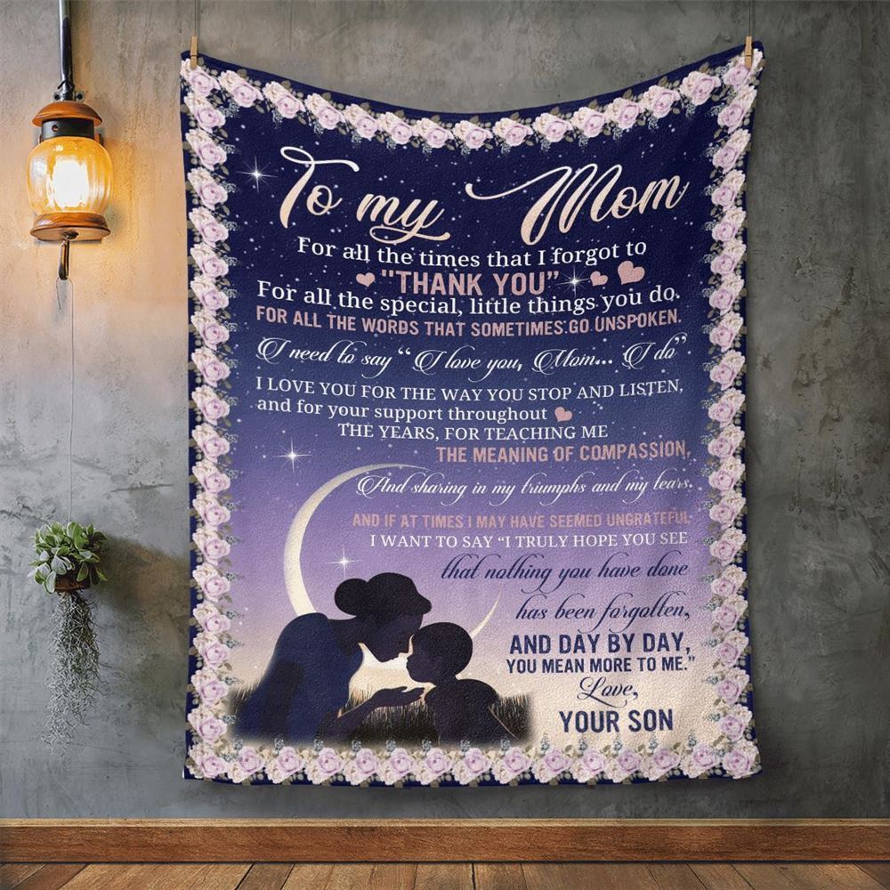 Mother's Day Blanket For Mom Day By Day You Mean More To Me Blanket From Son, Birthday Gift