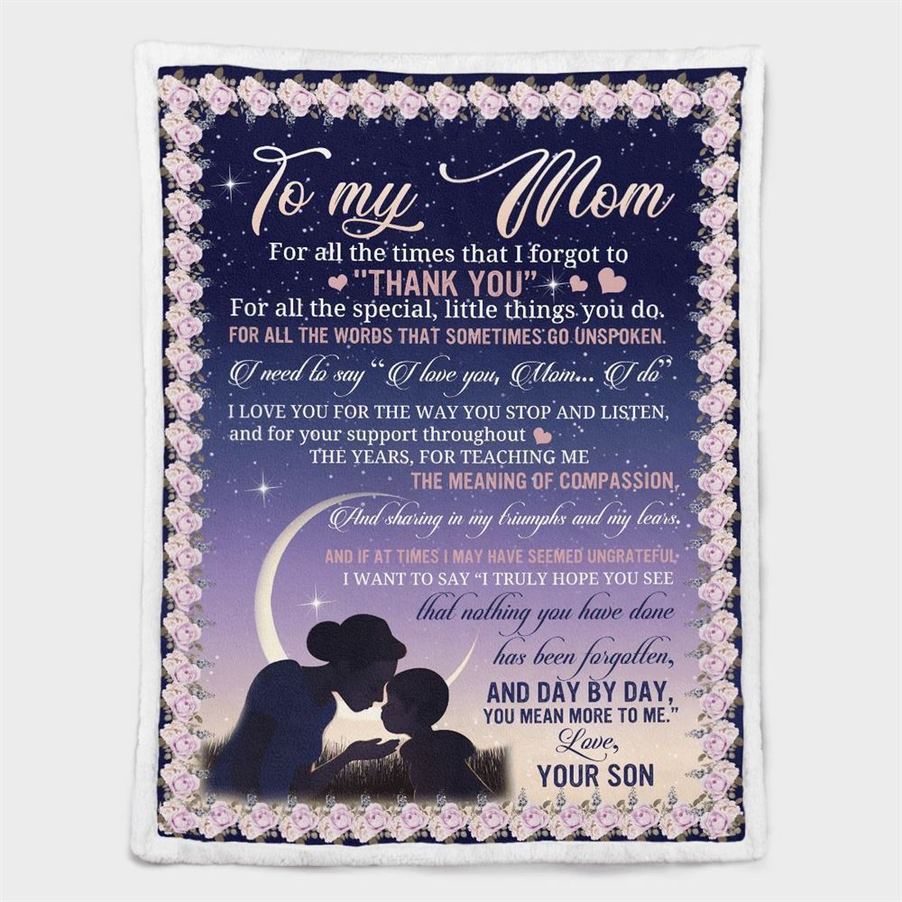 Mother's Day Blanket For Mom Day By Day You Mean More To Me Blanket From Son, Birthday Gift