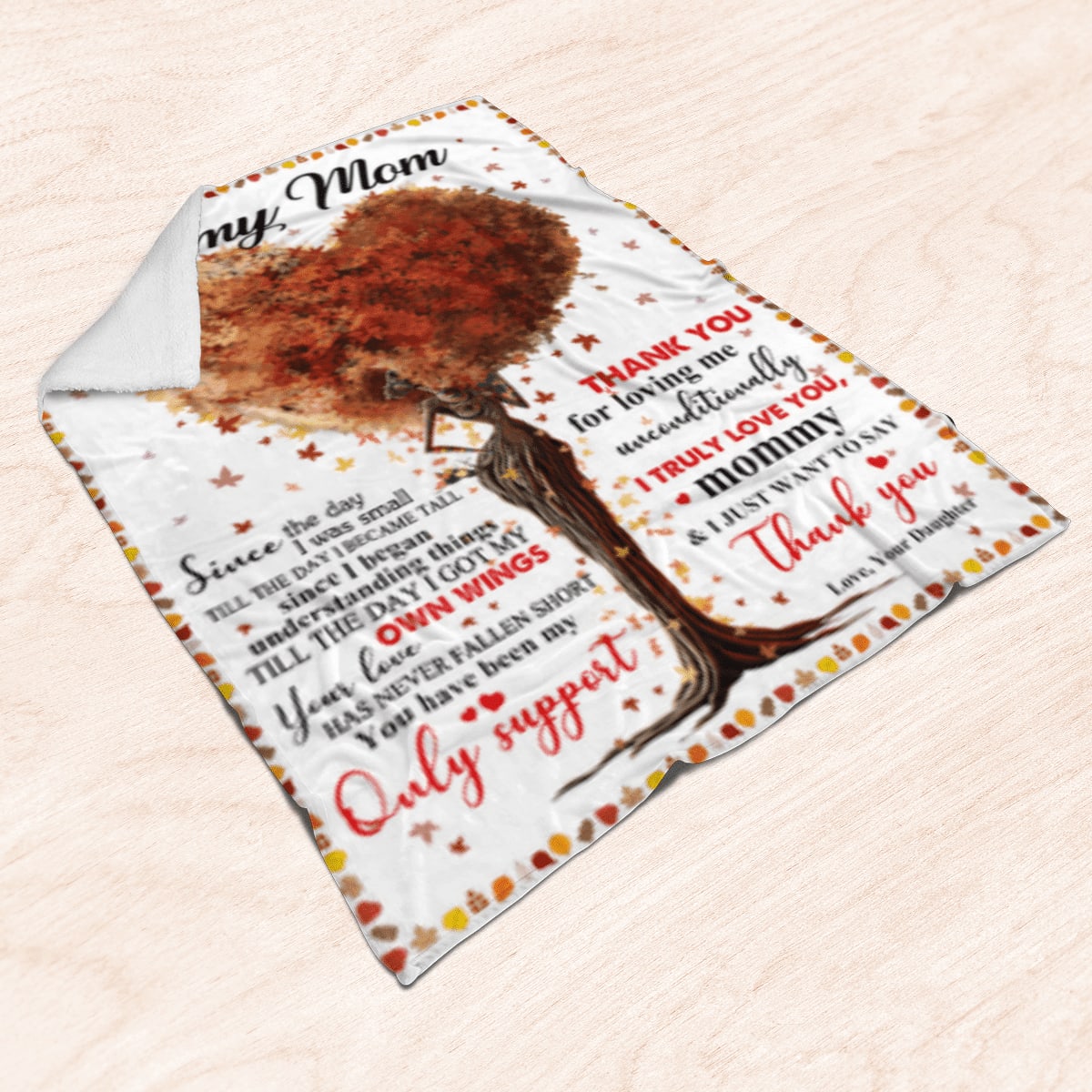 Mother's Day Blanket For Mom From Daughter To Mom Blanket From Daughter To Black Mom, Birthday Gift