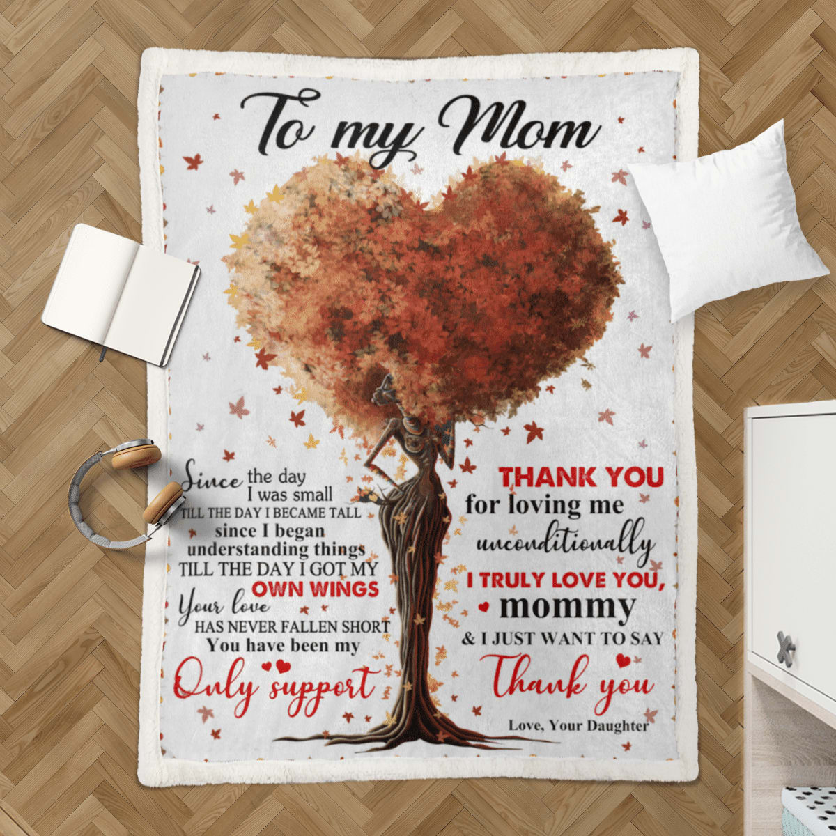 Mother's Day Blanket For Mom From Daughter To Mom Blanket From Daughter To Black Mom, Birthday Gift