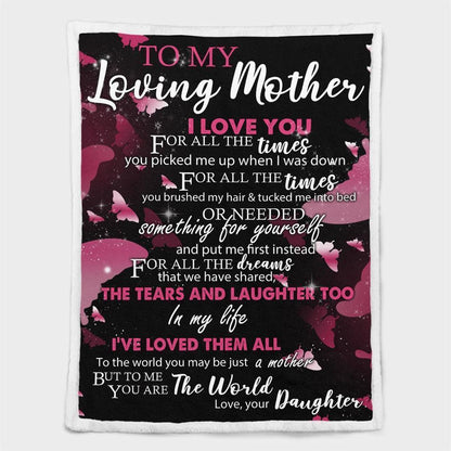 Mother's Day Blanket For Mom I Love You For All The Times Blanket, Birthday Gift
