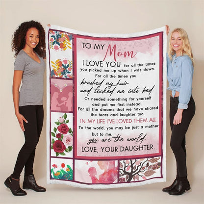 Mother's Day Blanket For Mom I Love You For All The Times Blanket From Daughter, Birthday Gift