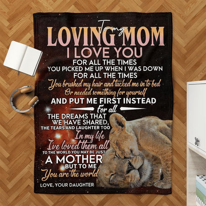 Mother's Day Blanket For Mom I Love You For All The Times Blanket Lion Blanket, Birthday Gift