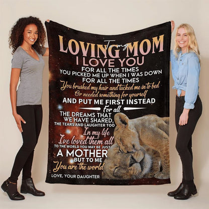Mother's Day Blanket For Mom I Love You For All The Times Blanket Lion Blanket, Birthday Gift