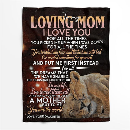 Mother's Day Blanket For Mom I Love You For All The Times Blanket Lion Blanket, Birthday Gift