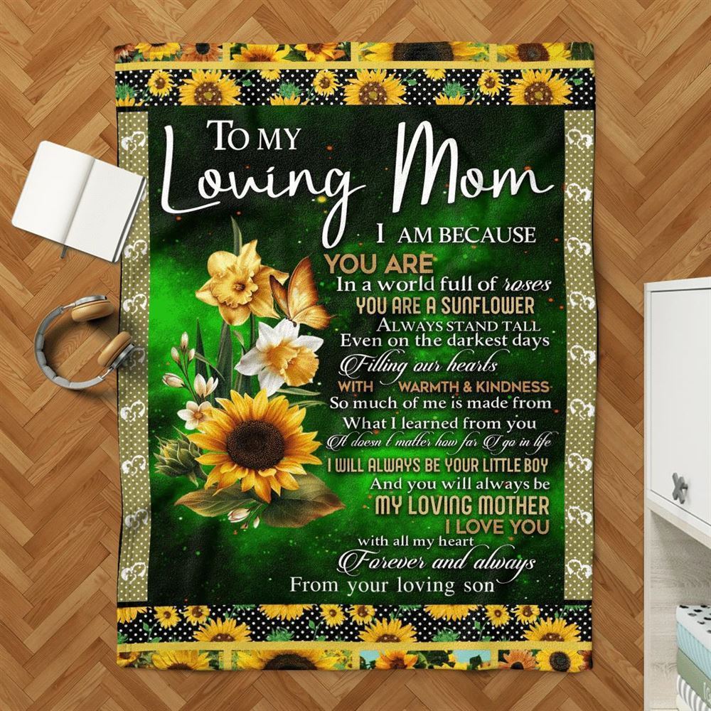 Mother's Day Blanket For Mom I Love You With All My Heart Blanket From Son, Birthday Gift