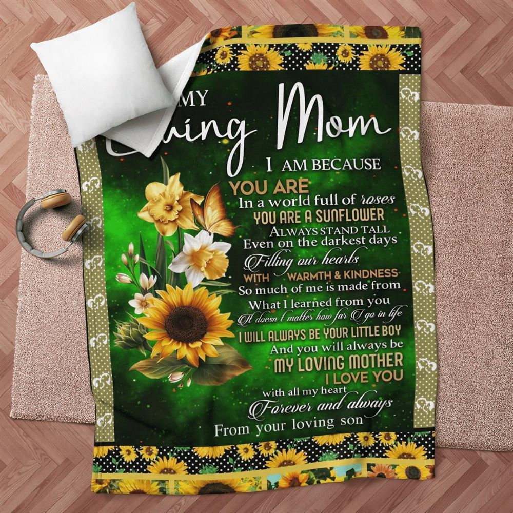 Mother's Day Blanket For Mom I Love You With All My Heart Blanket From Son, Birthday Gift